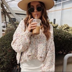 [NWOT] Wild Honey Soft Knit Confetti Sweater Black - Size S